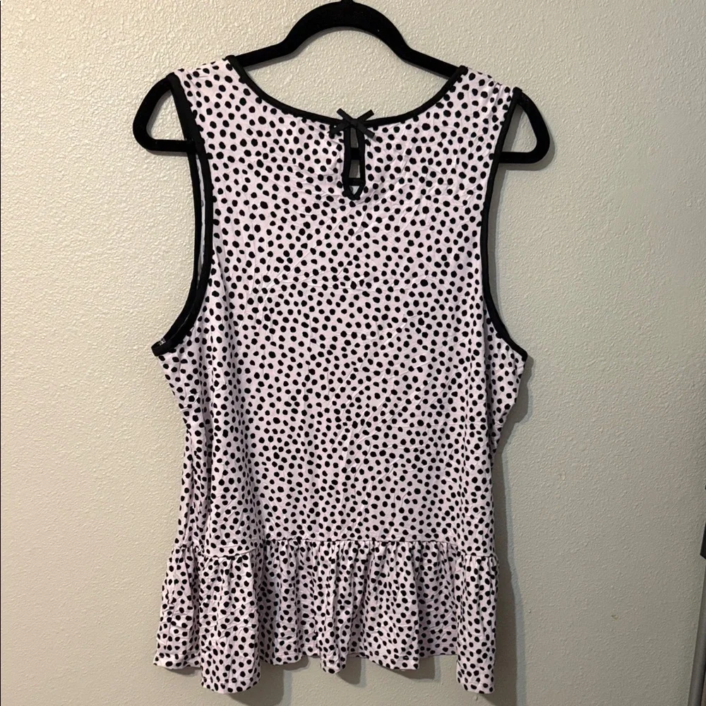 kate spade White Polka Dot Peplum Sleeveless Top